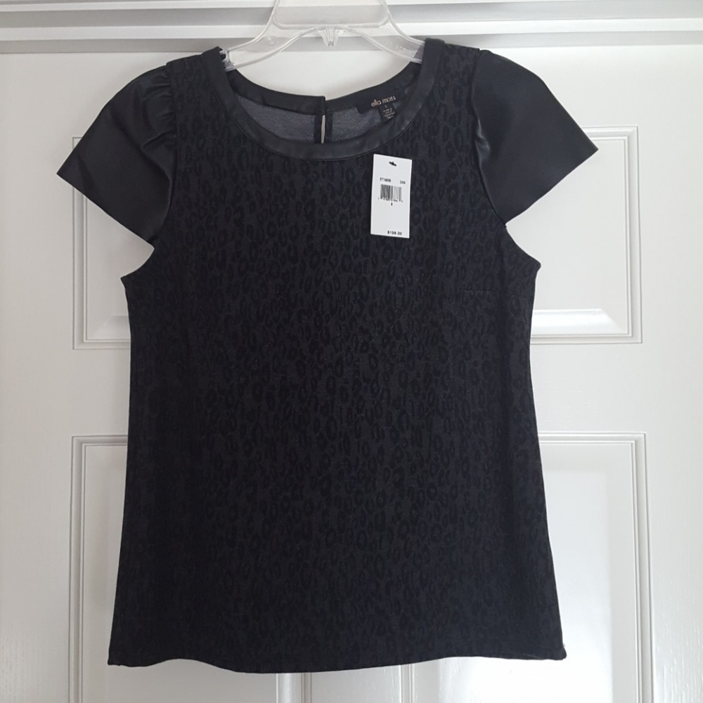 ELLA MOSS BLACK AND GRAY ANIMAL PRINT TOP  $138.00